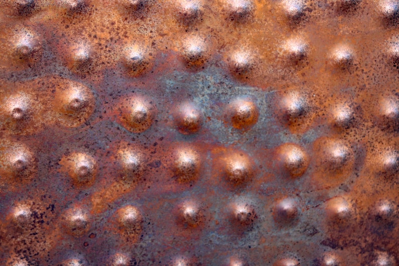 Copper Kitchen Backsplash. Copper Wall Art. Hammered Copper Patina Art. Hammered Copper Metal Art. 15 w x 46 l. Clear Coat Finish image 3