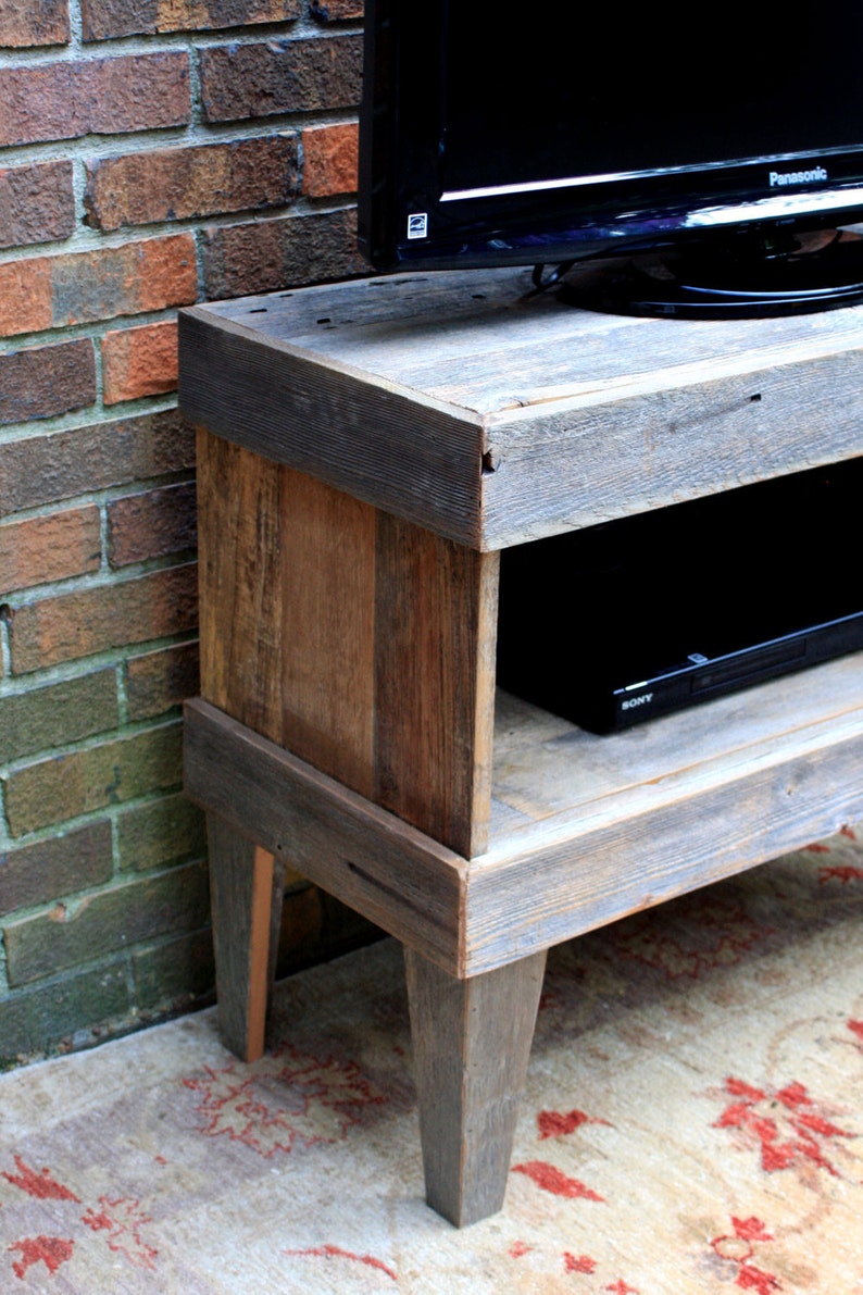 TV Stand. TV Stand Rustic. Media Cabinet. Reclaimed Wood TV Stand. Rustic Media Center. Media Console. 35 w x 14 d x 25 t. Unfinished. image 2