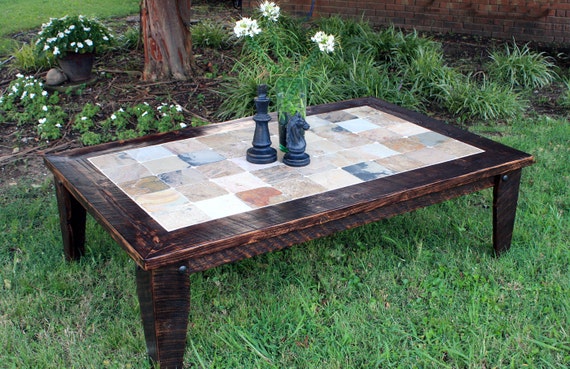 Slate slab 2024 coffee table
