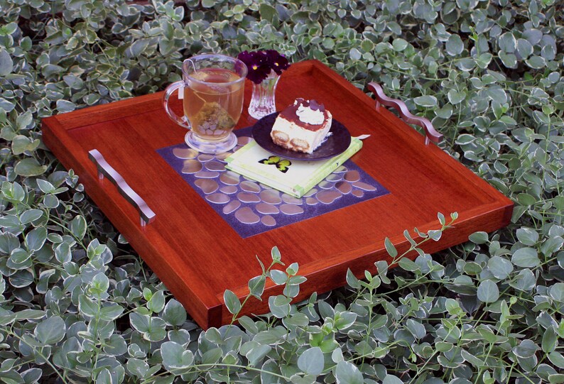 Modern Ottoman Tray. Stainless Mosaic Centerpiece. Red Etsy