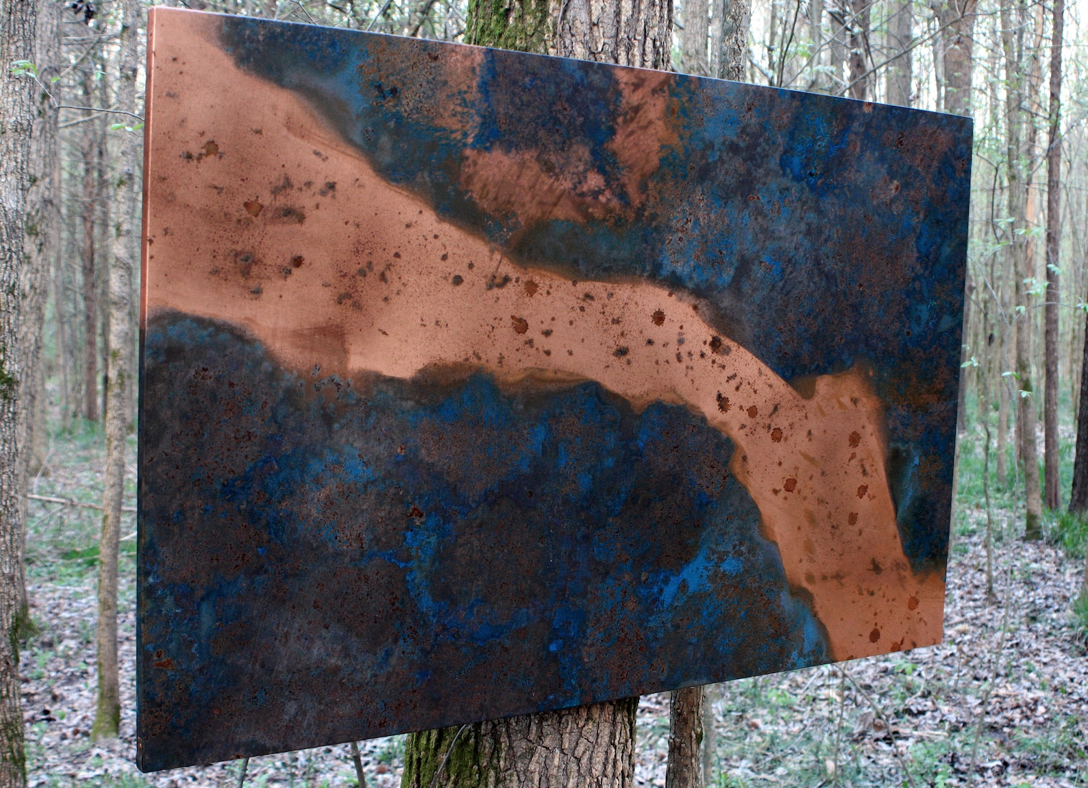 Copper Abstract Art. Light Copper Wall Art. Copper Patina Art. Etsy