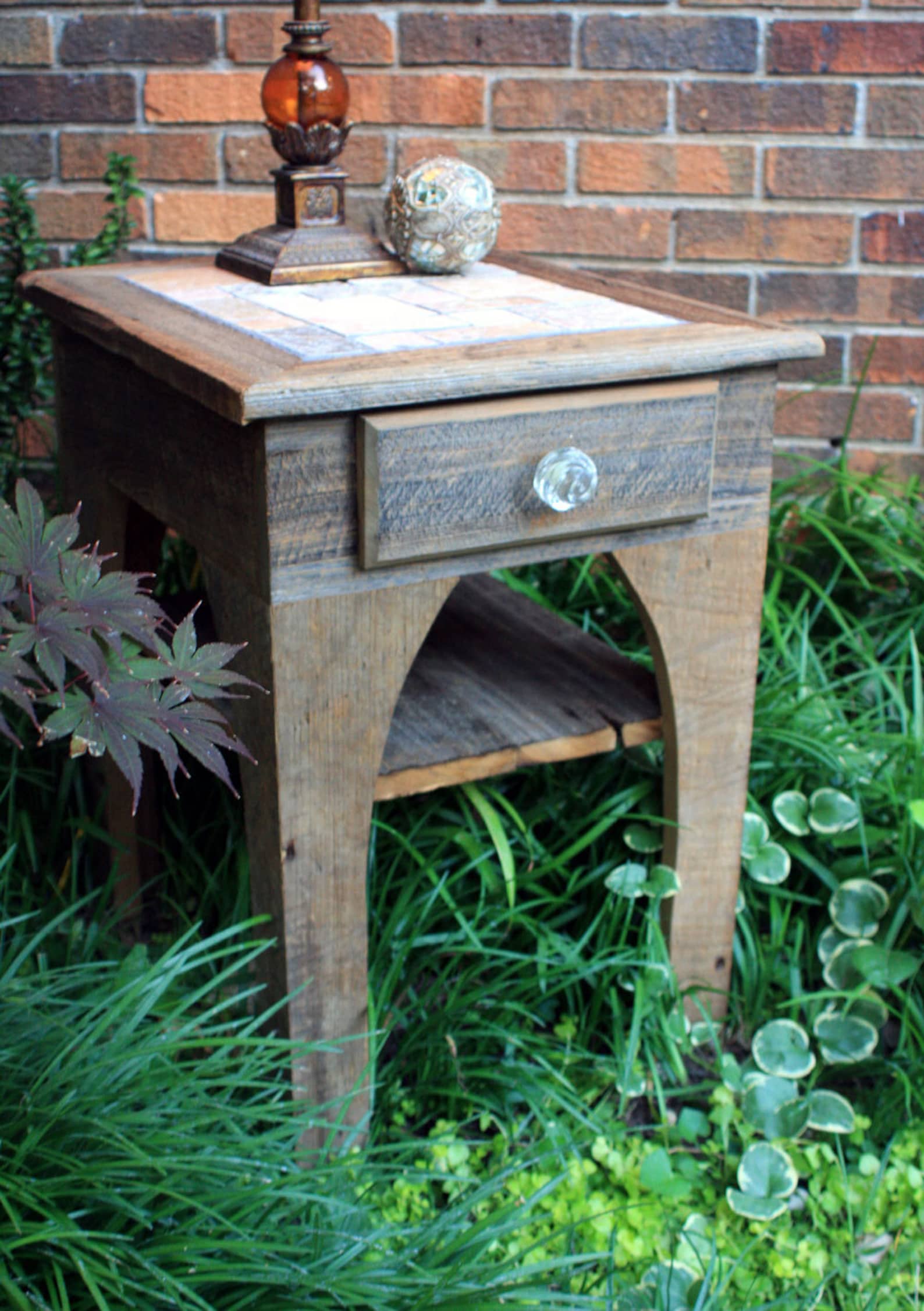 Slate Top End Table. Slate Bedside Table. Rustic Slate End Etsy