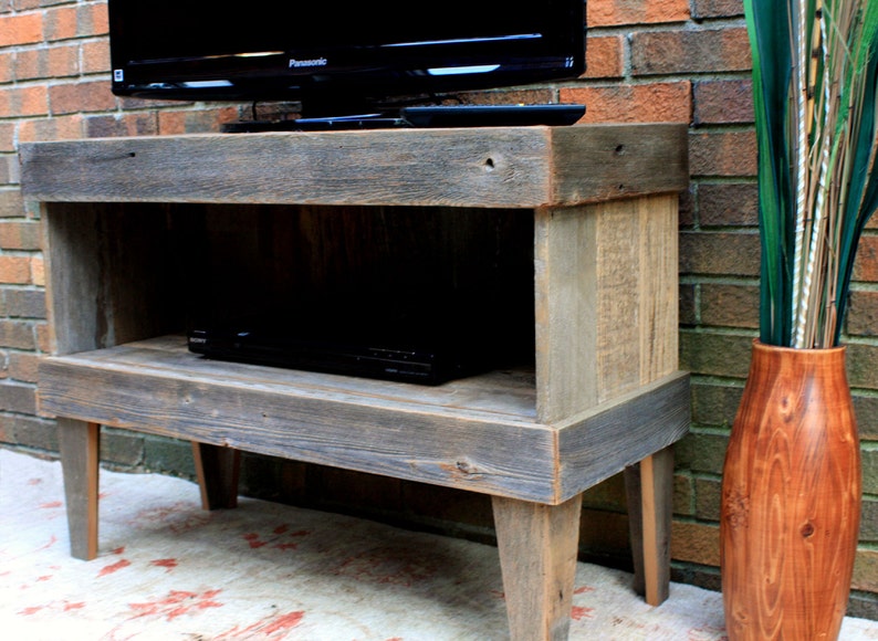 TV Stand. TV Stand Rustic. Media Cabinet. Reclaimed Wood TV Stand. Rustic Media Center. Media Console. 35 w x 14 d x 25 t. Unfinished. image 5