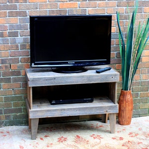 TV Stand. TV Stand Rustic. Media Cabinet. Reclaimed Wood TV Stand. Rustic Media Center. Media Console. 35 w x 14 d x 25 t. Unfinished. image 1