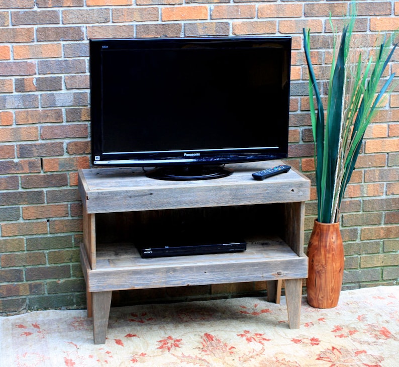 TV Stand. TV Stand Rustic. Media Cabinet. Reclaimed Wood TV Stand. Rustic Media Center. Media Console. 35 w x 14 d x 25 t. Unfinished. image 1