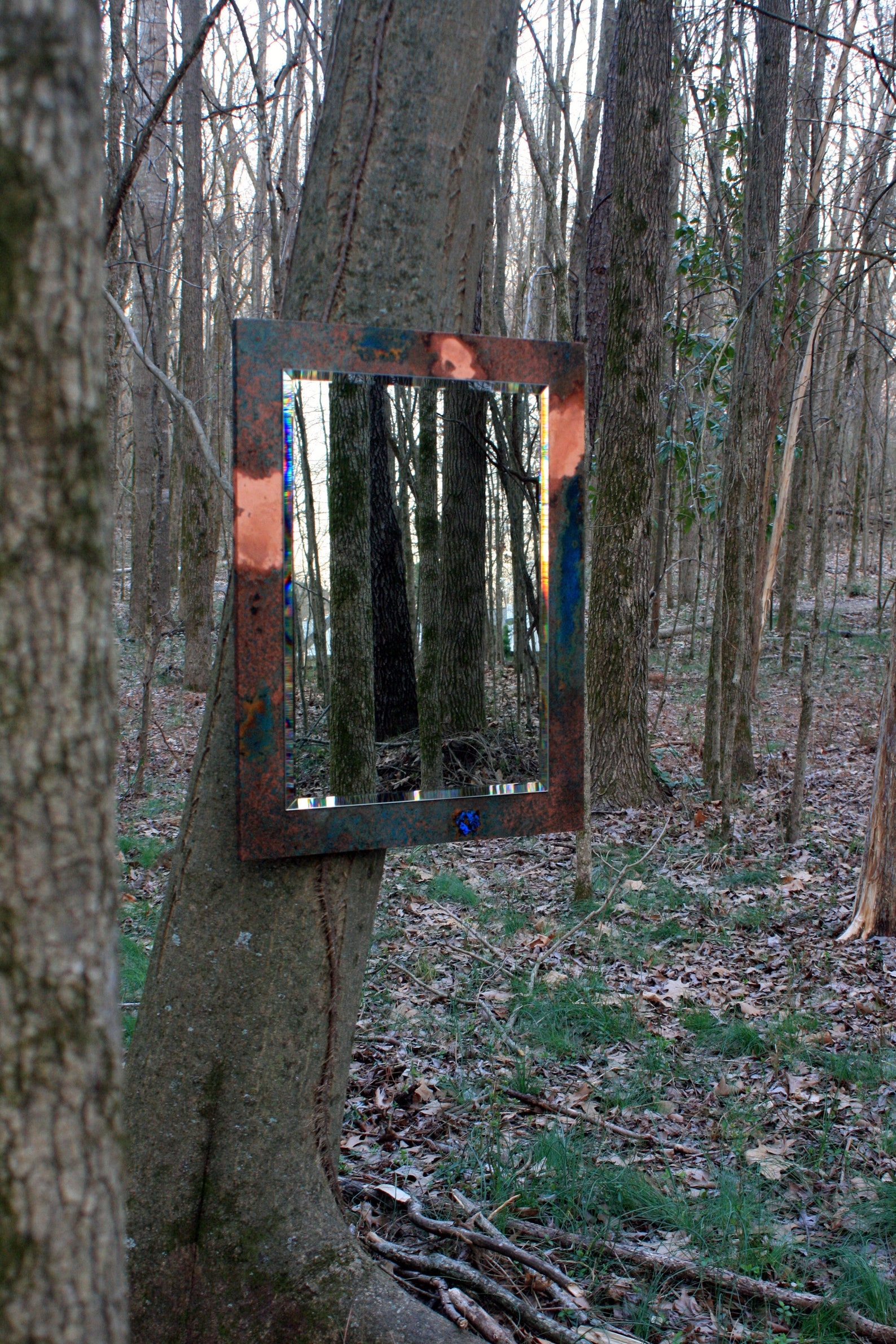 Copper Mirror. Copper Patina Mirror. Copper Wall Art Mirror. Etsy