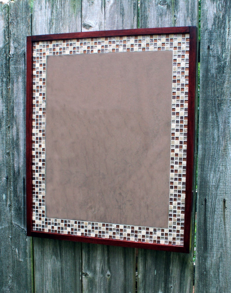 Glass Mosaic Tile Framed Mirror. Tile Framed Mirror. Brown & Etsy