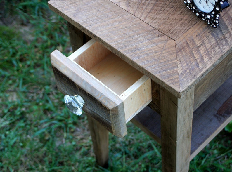 Rustic Side Table. Natural End Table. Reclaimed Wood End Etsy
