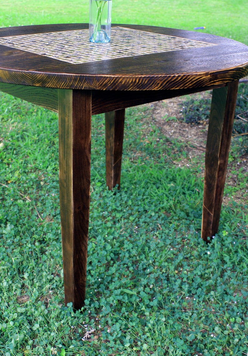 Round Dining Table. Round Mosaic Tile Kitchen Table. Four Etsy