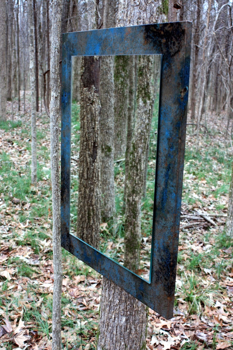 Copper Mirror. Copper Patina Mirror. Copper Wall Art Mirror. Etsy