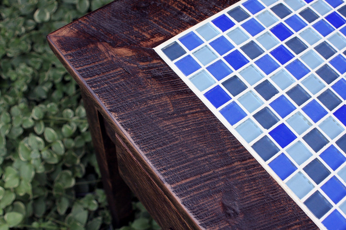 Tall Entryway Table. Tall Hallway Table. Blue Tile Table. Etsy