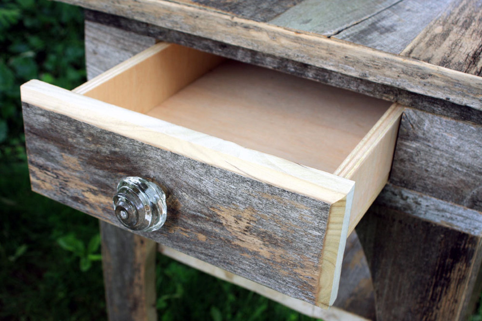Gray Wood End Table. Natural Finish End Table. Reclaimed Wood Etsy
