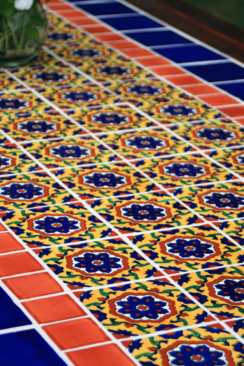 Talavera Tile Dining Table. Very Large Dining Table. Mexican Etsy