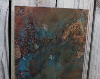 Dark Copper Wall Art. Copper Patina Art. Copper Wall Decor. Metal Wall Art. Metal Art. Metal Patina Art. 9w x 30l. Clear Coat Finish