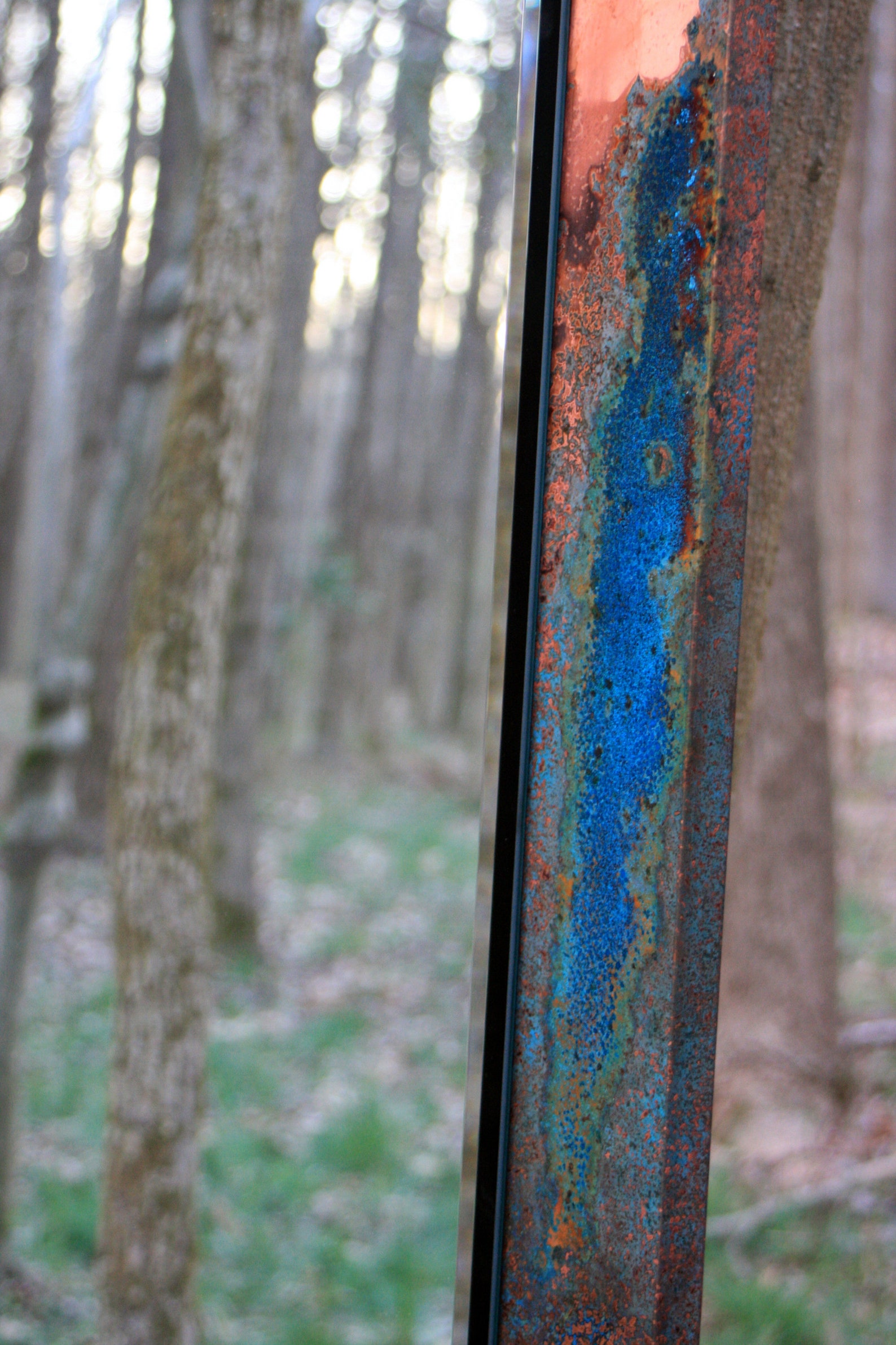 Copper Mirror. Copper Patina Mirror. Copper Wall Art Mirror. Etsy