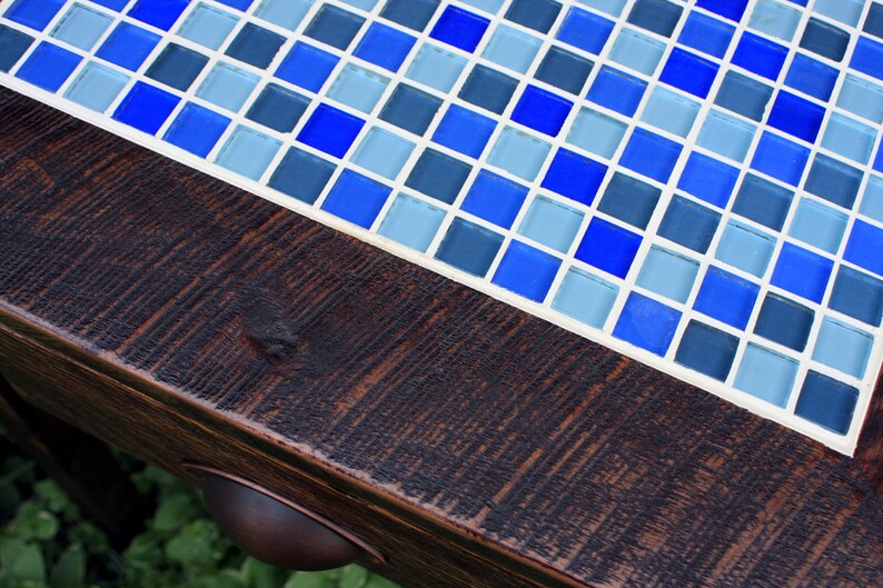 Tall Entryway Table. Tall Hallway Table. Blue Tile Table. Etsy