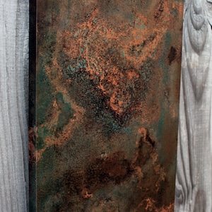 Medium Copper Wall Art. Abstract Art. Copper Patina Art. Copper Wall Decor. Metal Wall Art. Metal Patina. 9"w x 30"long. Clear Coat Finish