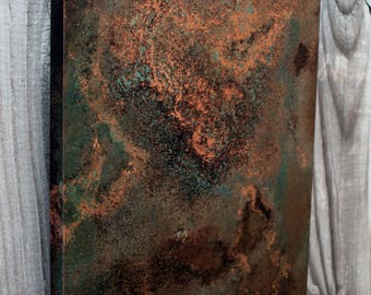 Medium Copper Wall Art. Abstract Art. Copper Patina Art. Copper Wall Decor. Metal Wall Art. Metal Patina. 9"w x 30"long. Clear Coat Finish