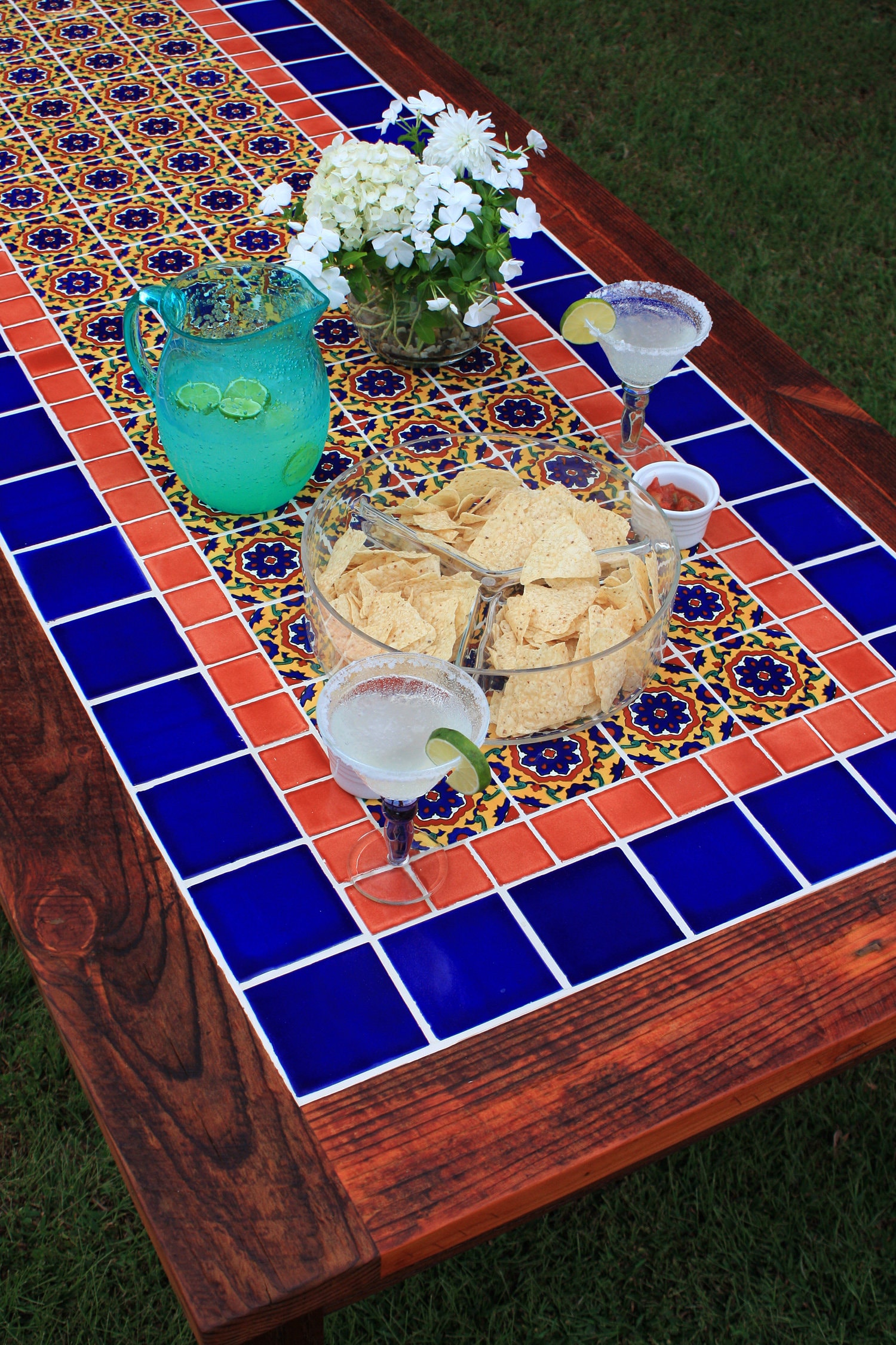 Mexican Country Style - Multi-Color Tall Dining Table Set