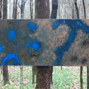 Copper Patina Art. Abstract Art.  Copper Wall Art. Metal Wall Art. Metal Art. Metal Patina Art. 24&quot; wide x 56&quot; long. Clear Coat Finish