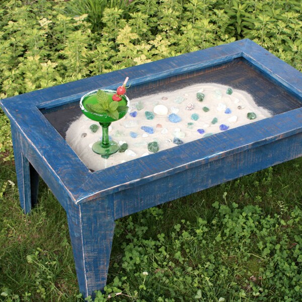 Blue Coffee Table Etsy