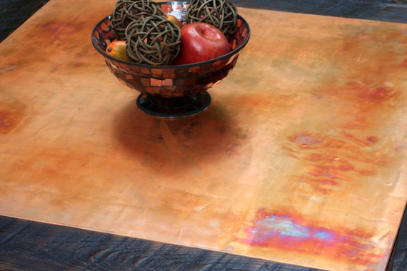 Rustic copper coffee table deals