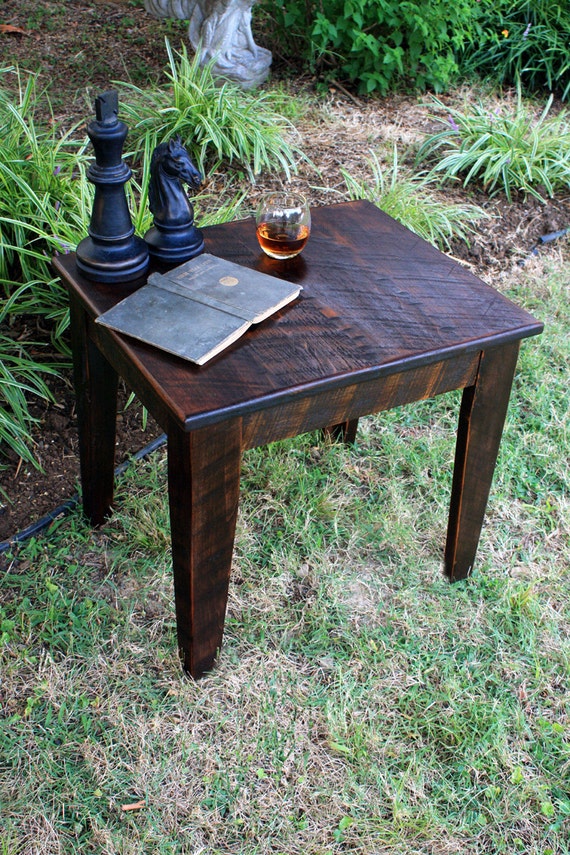 Dark brown sale rustic end tables