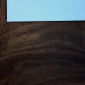 May include: Close-up of a dark brown wood grain surface. The wood has a rich, dark brown color with a natural wood grain pattern.