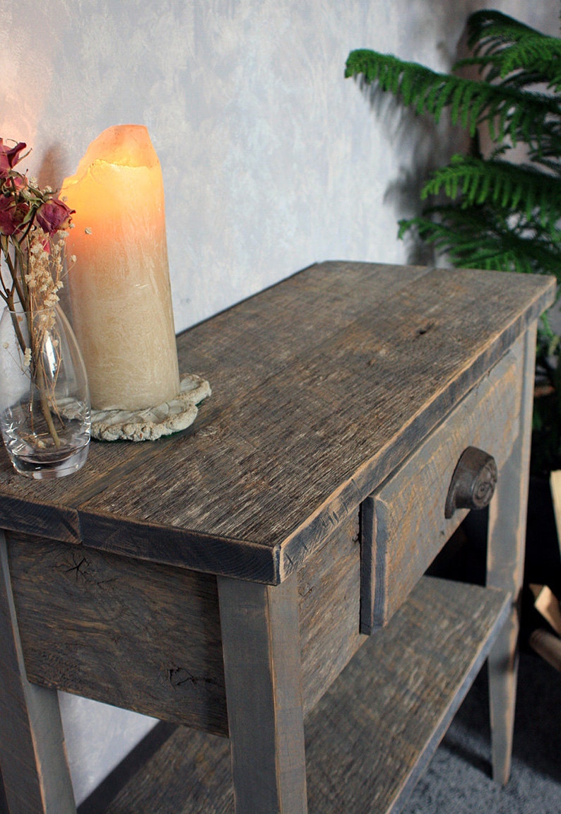 Small Entry Table. Gray Wood Sofa Table. Gray Reclaimed Wood Etsy