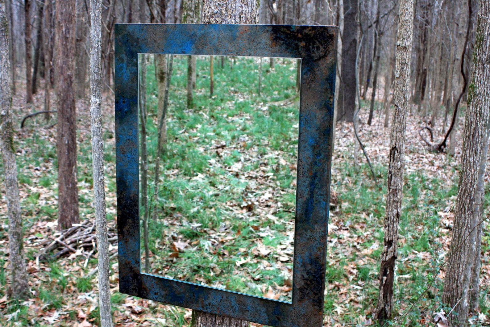 Copper Mirror. Copper Patina Mirror. Copper Wall Art Mirror. Etsy