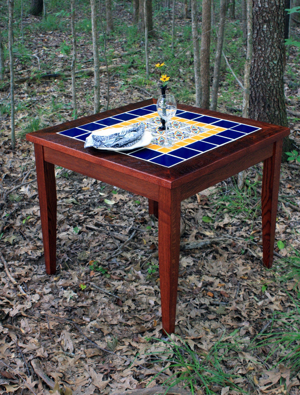 Small Tile Kitchen Table. Talavera Tile Dining Table. Talavera ...