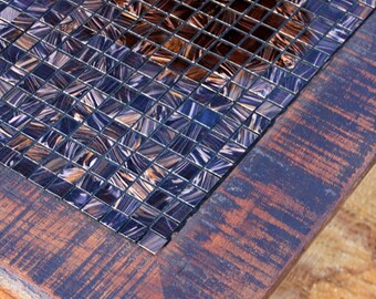 Mosaic Tile Coffee Table. Refinied Rustic Coffee Table. Custom Coffee Table. &quot;Chocolate Flame&quot;. 40&quot;l x 23&quot;w x 17&quot;t. Chocolate Brown Finish