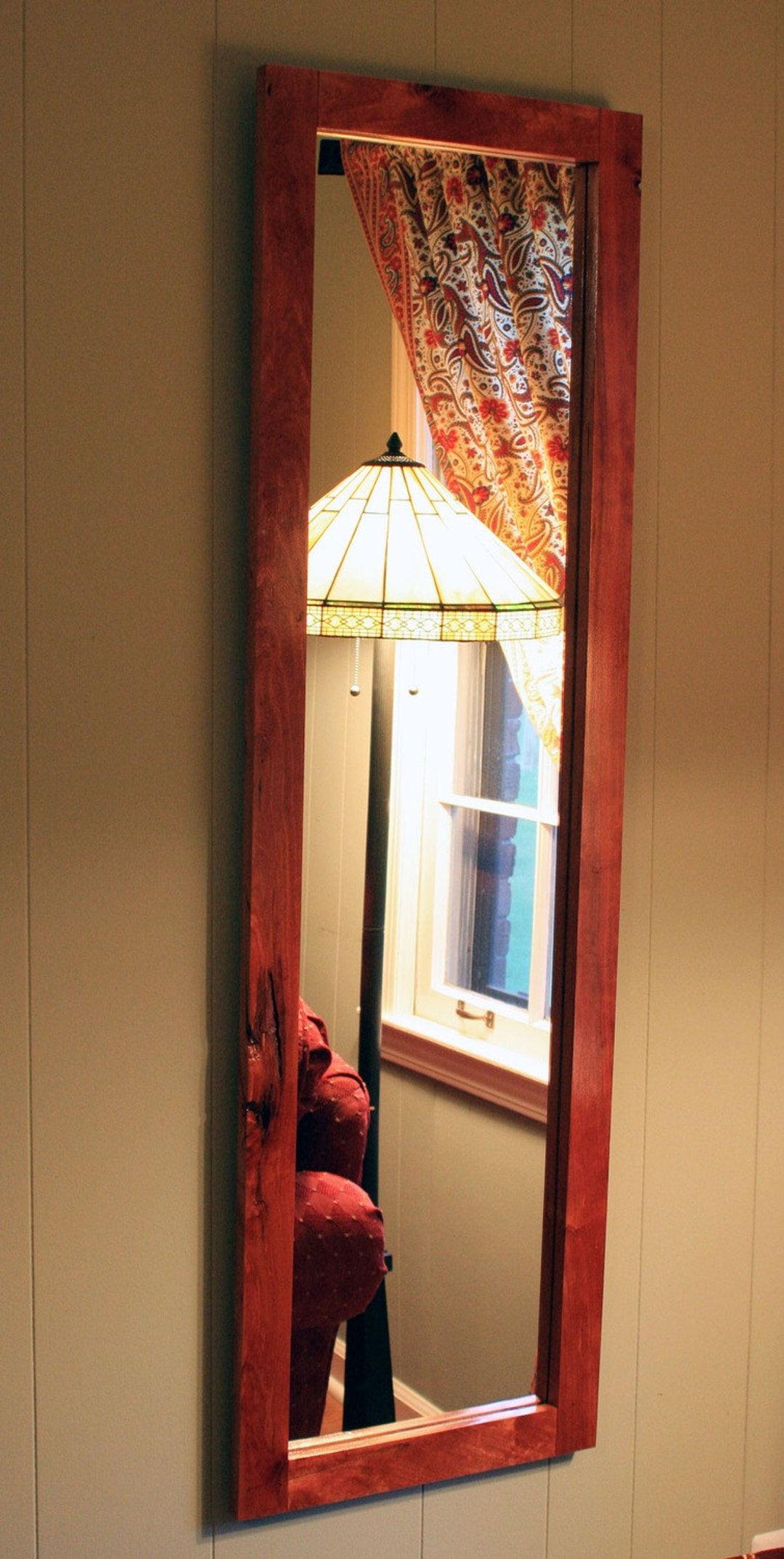 Cherry Full Length Framed Mirror. Rustic Cherry Framed Mirror. Cherry