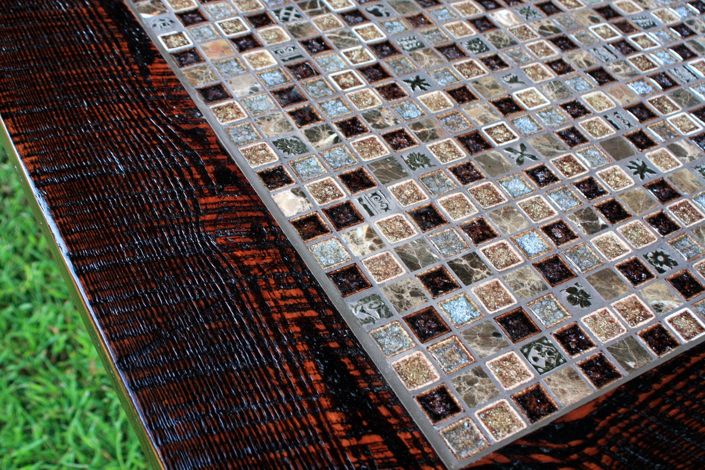 Large Dining Table. Tile Dining Table. Rustic Dining Table. Reclaimed ...
