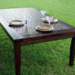 Large Dining Table. Tile Dining Table. Rustic Dining Table. Reclaimed ...