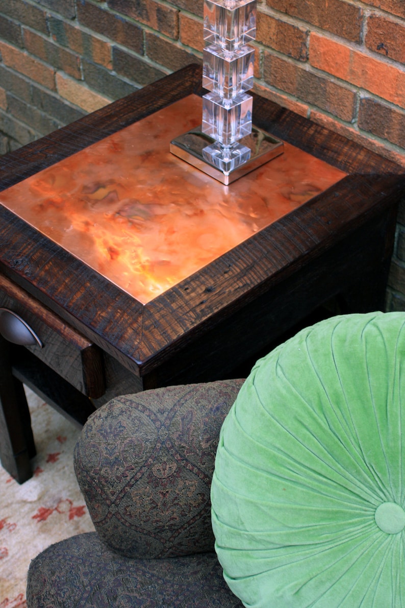 Copper Side Table. Copper Bedside Table. Copper End Table. Etsy