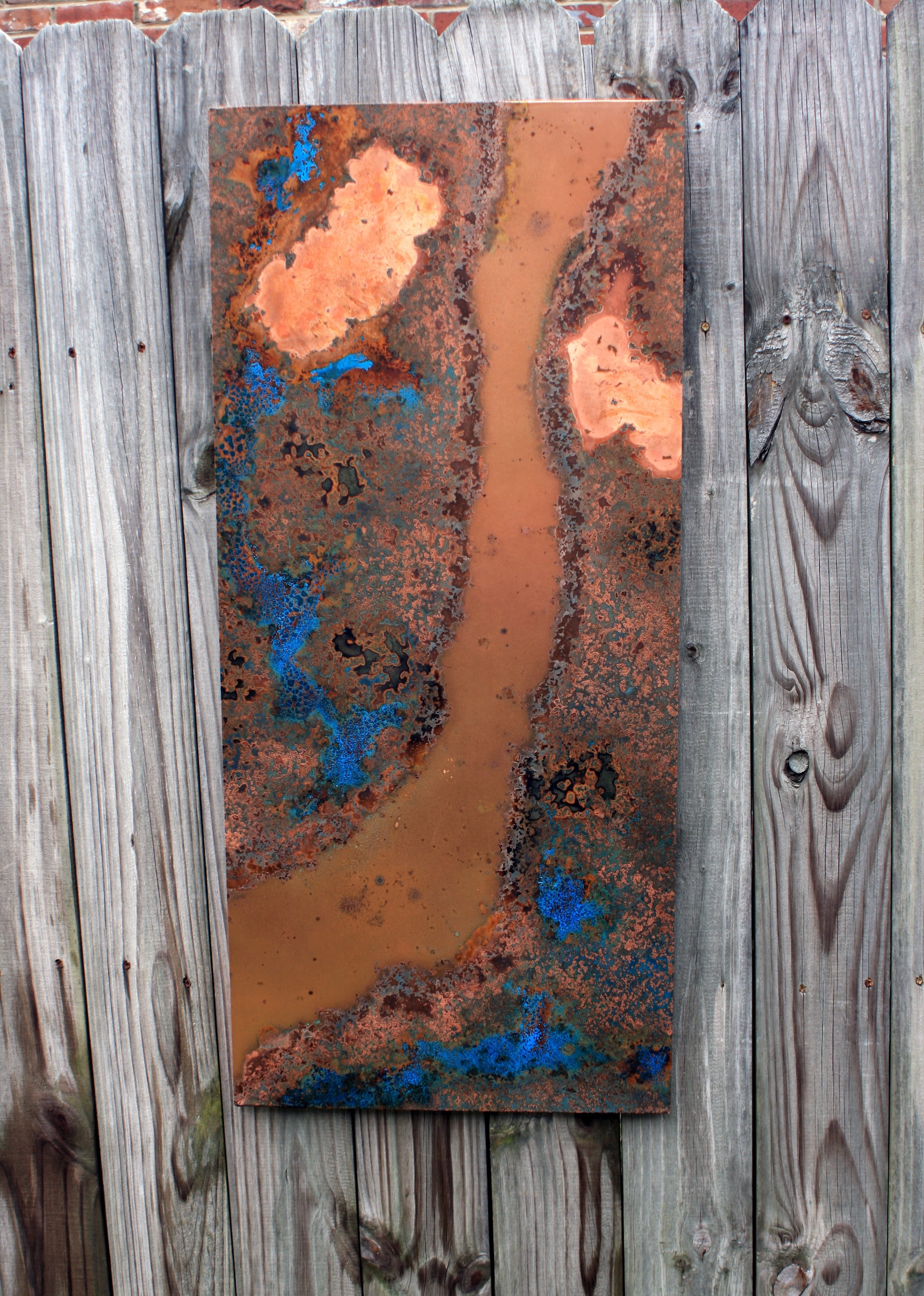 Copper Abstract Art. Light Copper Wall Art. Copper Patina Art. Etsy