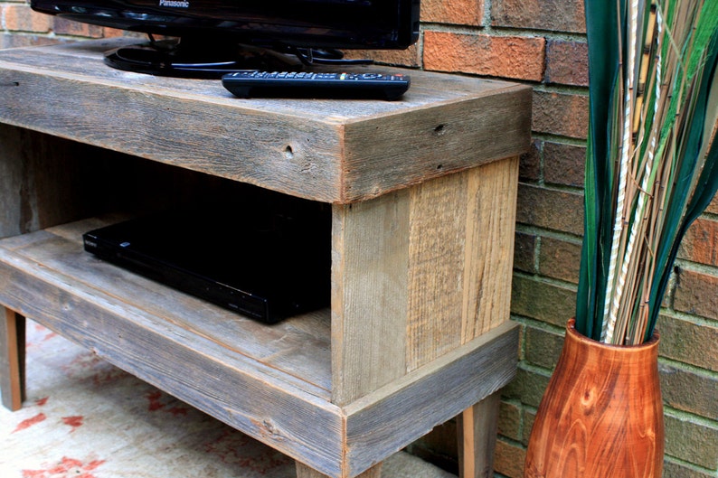 TV Stand. TV Stand Rustic. Media Cabinet. Reclaimed Wood TV Stand. Rustic Media Center. Media Console. 35 w x 14 d x 25 t. Unfinished. image 3