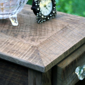 Rustic Side Table. Natural End Table. Reclaimed Wood End Table. Rustic Side Table w/ Drawer. 12w x 15l x 24t. Natural Finish image 2