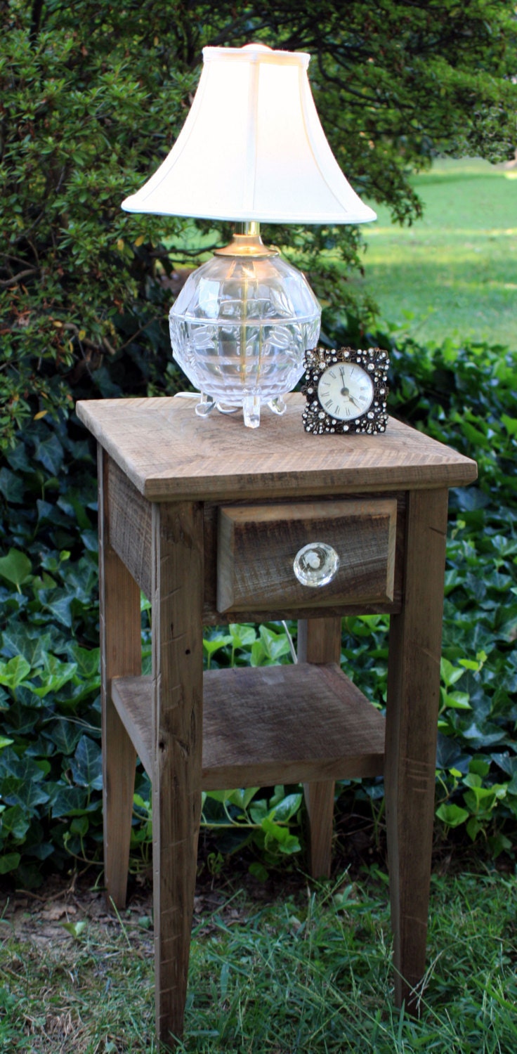 Rustic Side Table. Natural End Table. Reclaimed Wood End Etsy