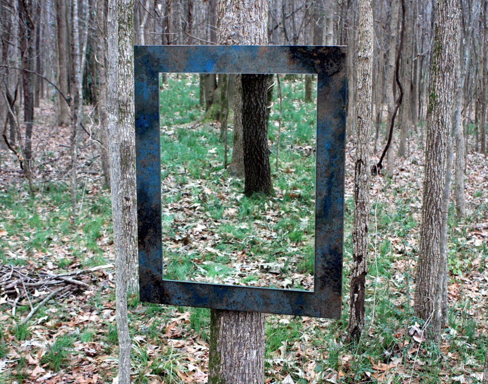 Copper Mirror. Copper Patina Mirror. Copper Wall Art Mirror. Etsy