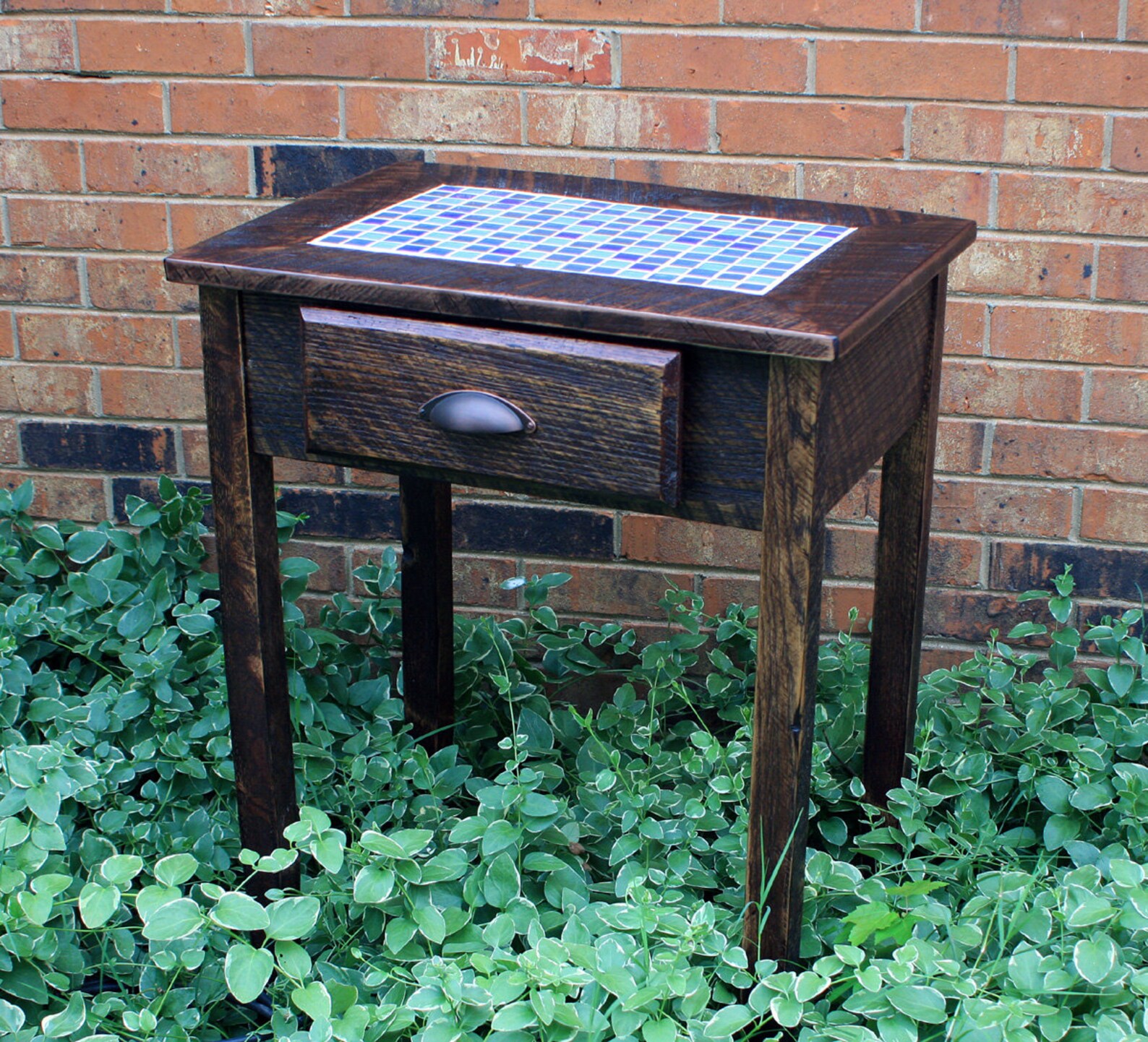 Tall Entryway Table. Tall Hallway Table. Blue Tile Table. Etsy