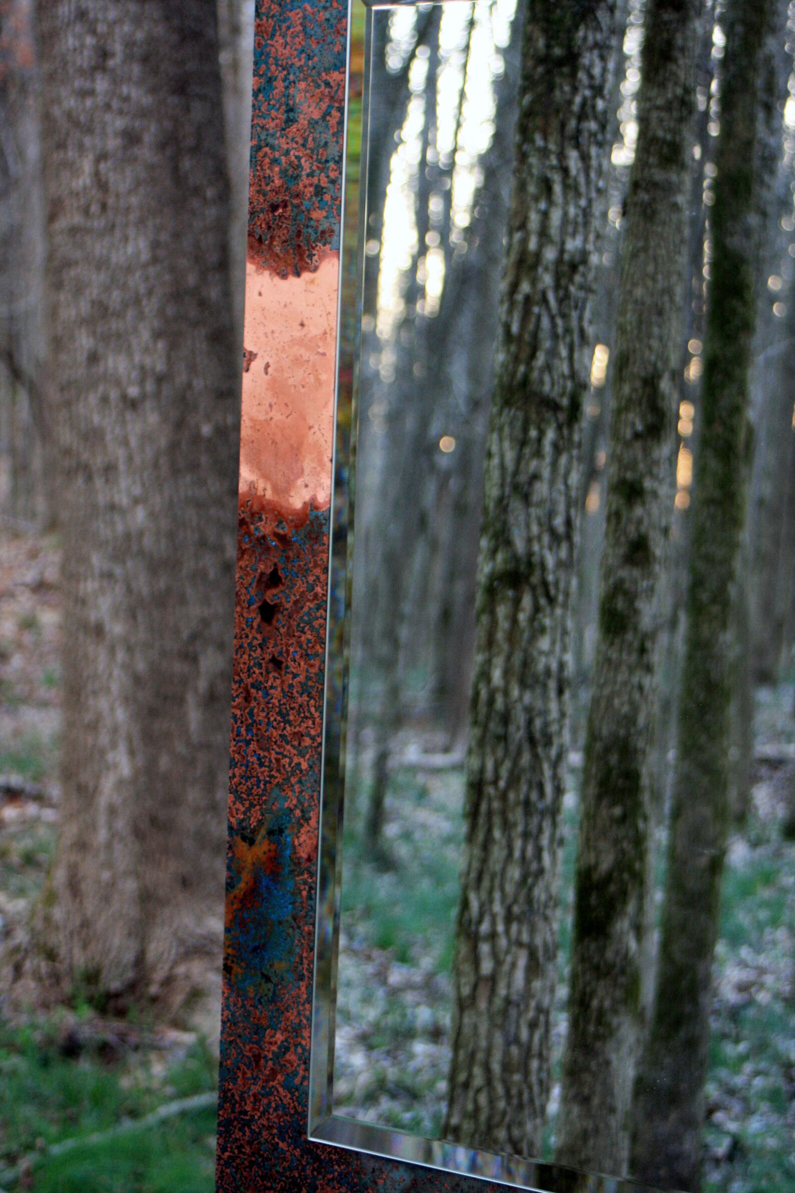 Copper Mirror. Copper Patina Mirror. Copper Wall Art Mirror. Etsy