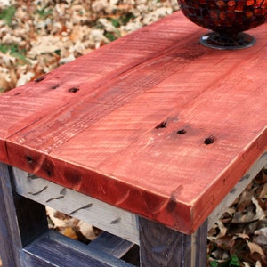 Coffee Table, Reclaimed Wood, Rustic Contemporary, Three Tone Distressed Finish Handmade image 4