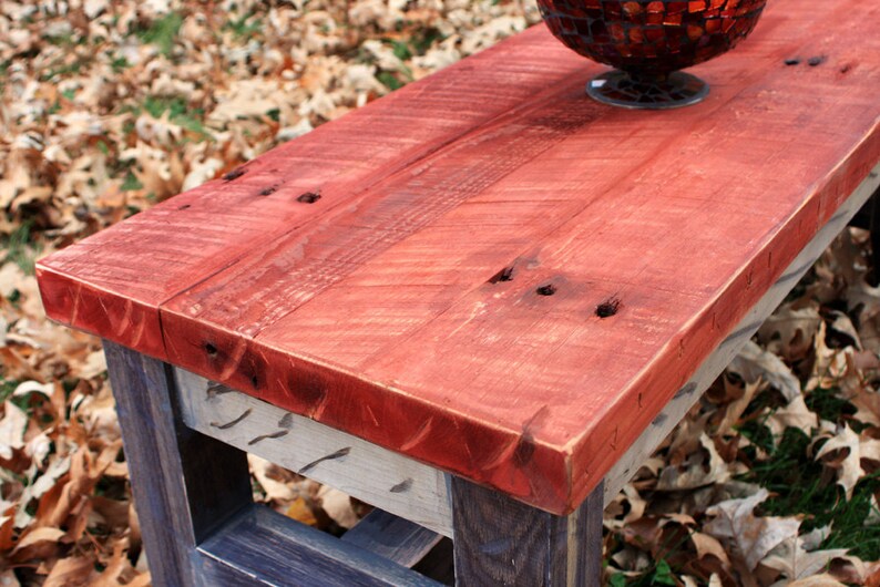 Coffee Table, Reclaimed Wood, Rustic Contemporary, Three Tone Distressed Finish Handmade image 4