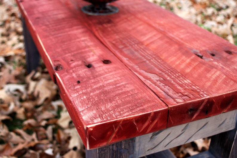 Coffee Table, Reclaimed Wood, Rustic Contemporary, Three Tone Distressed Finish Handmade image 2