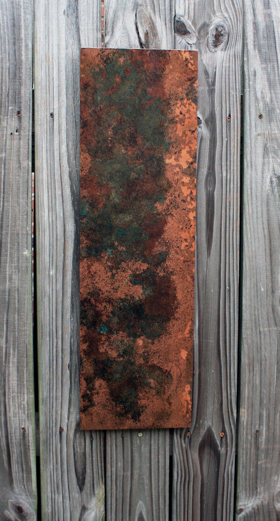 Light Copper Wall Art. Copper Patina Art. Copper Wall Decor. Metal