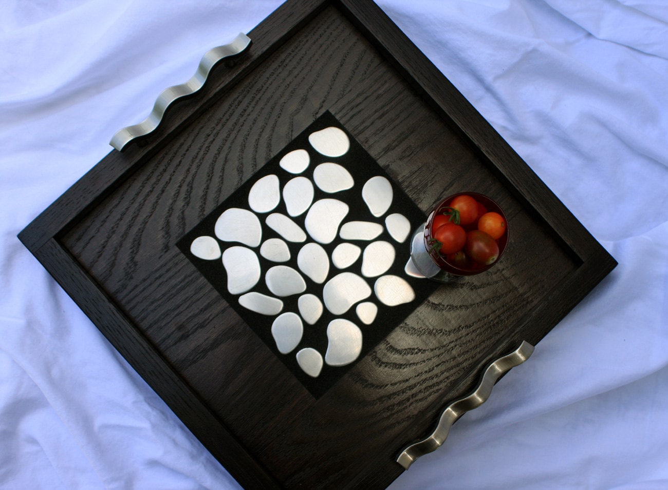 Small Ottoman Tray. Stainless Serving Tray. Drink Tray. Modern Etsy