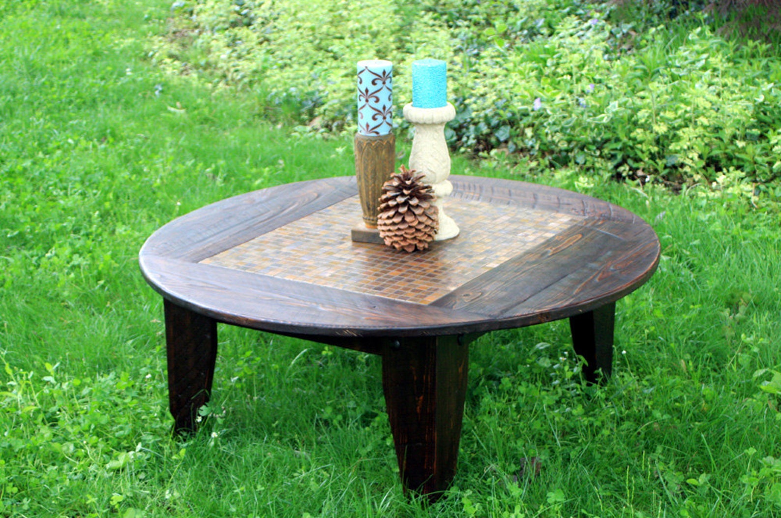 Round Coffee Table. Copper Top Coffee Table. Round Copper Etsy
