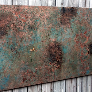 Copper Wall Art - Medium Tone. Abstract Copper Wall Art. Copper Patina Art Piece. Copper Wall Art. 24&quot;w x 48&quot;long. Clear Coat Finish